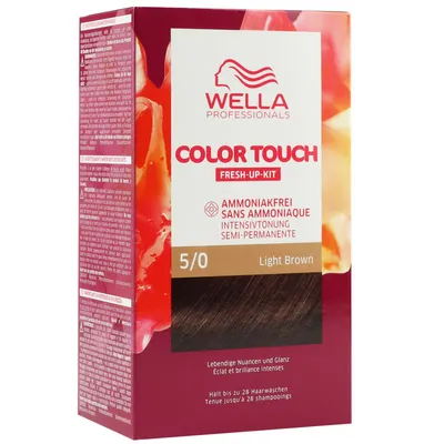 Produktbild von Wella Color Touch Fresh Up Kit 130 ml 5/0 hellbraun Haarfarbe mit Entwickler Set