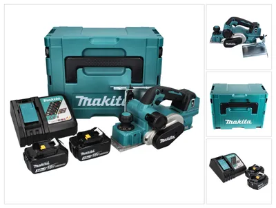 Produktbild von Makita DKP 181 RFJ Akku Hobel Falzhobel 82 mm 18 V Brushless + 2x Akku 3,0 Ah + Ladegerät + Makpac