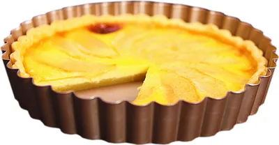 Image de Moule à quiche 18cm, Moule à tarte avec fond élévateur, Moule à quiche antiadhésif, Rond, Bord ondulé, Moule à tarte aux fruits, Moule à fond de tarte pour quiche, tarte, tarte, Acier