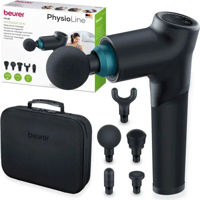 Obrázek produktu pro Beurer MG 185 masážní pistole, masážní pistole s 5 nástavci, výkonná masáž spoušťových bodů, uvolňuje napětí, masážní přístroj na svaly s 9 stupni intenzity, s dobíjecí baterií Pro Edition