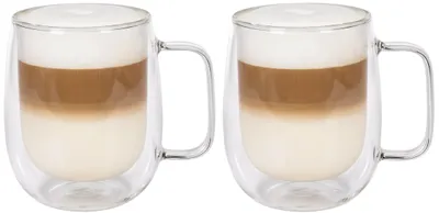 Productafbeelding van Cookinglife Dubbelwandige Latte macchiato- / theeglazen met oor - 400 ml - 2 Stuks