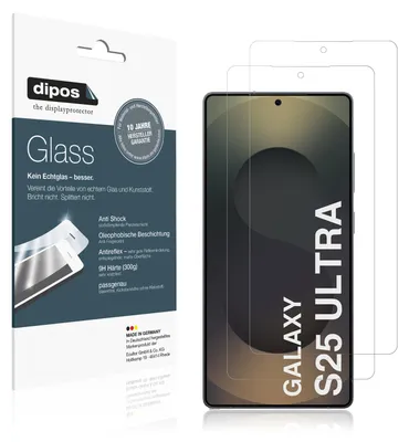 Product packaging and a screen protector on a smartphone.