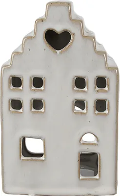 Produktbild von Clayre & Eef Teelichthalter Haus 14 cm Beige Porzellan