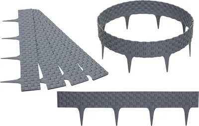 Zdjęcie produktu dla GARDENIX 3,2 m rattanowa obramowanie grządki obramowanie trawnika ogrodzenie ogrodowe ogrodzenie grządki – szare