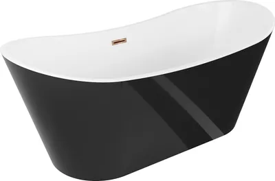 Obrázok produktu pre Mexen Montana voľne stojaca vaňa 170 x 80 cm, biela/čierna, ružovo-zlatý prepad - 52011708075-60