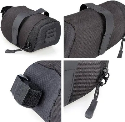 Obrázok produktu pre Ibenzoa® sedlová brašňa, vyrobená z vodeodolného polyesteru (28 x 15 cm) so zipsom, s reflexnými detailmi, nastaviteľnými remienkami, ľahká a odolná