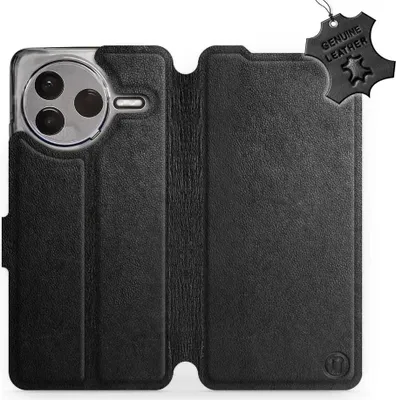 Produktbild von Echtleder Handyhülle für Xiaomi POCO F7 Pro, Mobiwear Leather, Schwarz