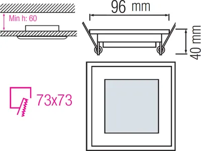 Produktbild von 6w LED Einbauleuchte Quadrat mit Glasumrandung Glas Rahmen Einbaustrahler Deckenleuchte Neutralweiß