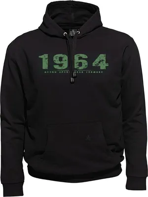 Produktbild von Übergrößen Kapuzen-Sweatshirt AHORN SPORTS Vintage Number grün Schwarz 3XL