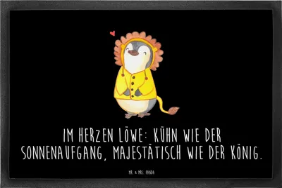 Produktbild von Mr. & Mrs. Panda fußmatte Löwe Astrologie 40 x 60 cm - Schwarz - Geschenk, Sternzeichen, Sauberlaufmatte, Schuhabstreifer, Geburtstagsgeschenk, Tierkreiszeichen