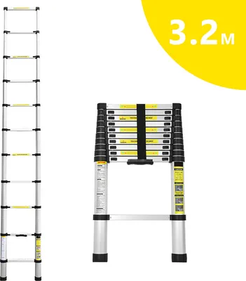 Produktbild von Lospitch 3.2mTeleskopleiter Mehrzweckleitern Anlegeleiter Aluminium Stehleiter Mehrzweckleiter Klappleiter Aluminiumleiter