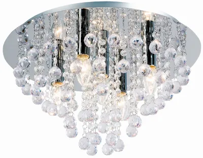 Produktbild von Deckenlampe London mit Glasbehang klar chrom pol.