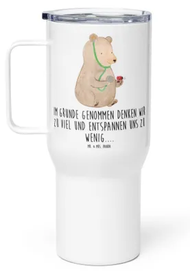 Produktbild von Mr. & Mrs. Panda thermosbecher Bär Arzt - Weiß - Geschenk, Teetasse, Thermobecher, Teddy, Doktor, Kaffee-to-go-Becher, Professor, Ärztin, Isolierbecher, To-Go-Becher