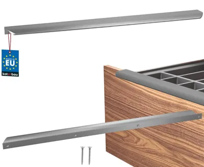 Immagine prodotto di KOTARBAU® Maniglie per mobili Maniglie per armadi 560 mm Argento opaco ZnAl Maniglie a incasso Maniglie per bordi Maniglie per cassetti Cucina moderna