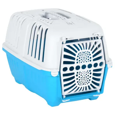 Immagine prodotto di vidaXL Cassetta di trasporto per animali domestici Bianco Blu 48x31,5x33 cm Polipropilene