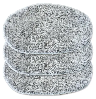 Produktbild von Ersatz-Pads für Dampfreiniger – Set mit 3 Stück – Grau, aus Mikrofaser, für Hartböden