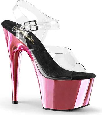 Produktbild von ADORE-708 Damen Sandale von Pleaser, Transparent Rosa , EU 44, US 14