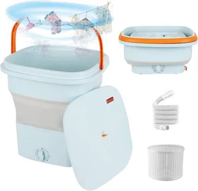 Imagen del producto de Mini lavadora portátil de 220 V: lavadora plegable para ropa interior y ropa de bebé, con capacidad de 12 litros
