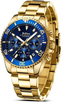Produktbild von Uhren Herren Chronographen Edelstahl Wasserdicht Armbanduhr Herren Quarz Uhren mit Datum Business Casual Uhr für Männer