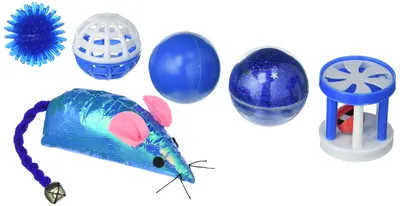 Productafbeelding van Kattenspeelgoed, set van 6 verschillende speelgoed, blauw