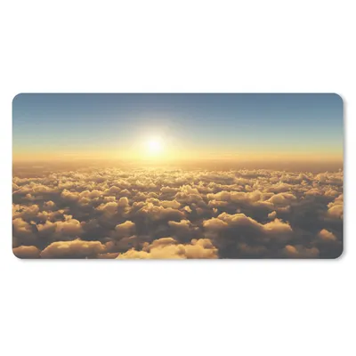 Produktbild von MuchoWow® Schreibtischunterlage Sonnenuntergang - Gold - Wolken 80x40 cm - XXL Mauspad - Gaming Mauspad