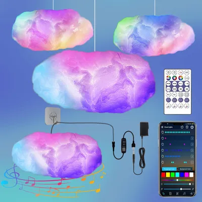 LED-Wolkenlicht 60 cm RGB, dimmbar, App & Fernbedienung