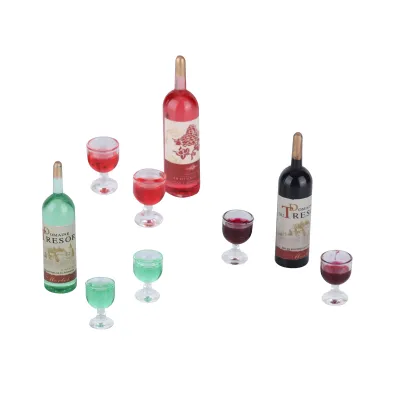 Produktbild von Miniatúrna súprava fliaš na víno pre domčeky pre bábiky, dekorácie do domčekov pre bábiky, hranie rolí, zábavná súprava minihračiek na párty hry do kuchyne