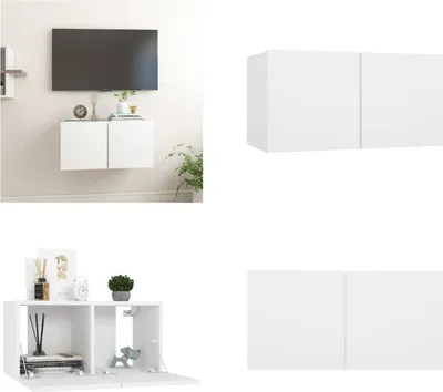 Produktbild von vidaXL TV Hängeschrank Weiß 60x30x30 cm - TV Schrank - TV Schränke - Fernsehmöbel - TV Möbel