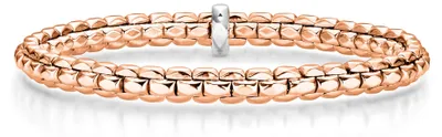 Produktbild von 5,5mm Armband Armreif Armschmuck elastisch aus 585 Gold Rotgold & Weißgold