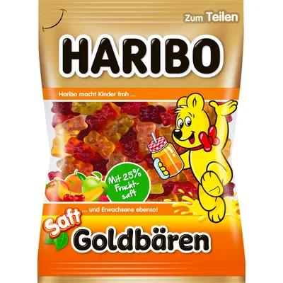 Zdjęcie produktu dla Haribo Juice Gold Bears extra miękkie gumy owocowe z sokiem owocowym 175g
