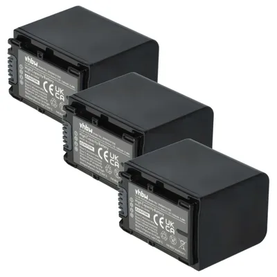 Produktbild von vhbw 3x Akku kompatibel mit Sony PXW-X70, PXW-Z90V Videokamera Camcorder (1300 mAh, 7,2 V, Li-Ion) + Infochip
