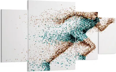 Produktbild von Bild auf Leinwand - Leinwandbild - Athlet sprinter sport läufer - 160x90cm - Wand Bild - Wanddeko - Leinwanddruck - Bilder - Kunstdruck - Wanddekoration - Leinwand bilder - Wandkunst - DL160x90-2802