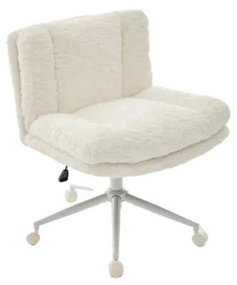 Image de Chaise de bureau, réglable en hauteur, piètement métallique, blanche