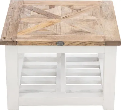 Produktbild von Couchtisch Bastrop natura quadratisch 60x60x40 cm mit Ablage Landhausstil