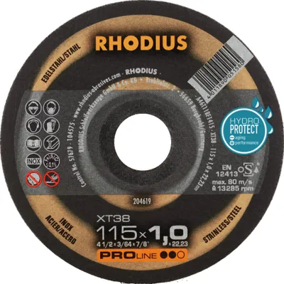 Produktbild von RHODIUS PROline XT38 X-LOCK Extradünne Trennscheibe 115 x 1,0 x 22,23 mm 25 Stk