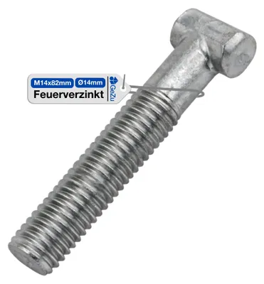 Produktbild von 10 Hammerkopfschrauben M14 x 82 mm feuerverzinkt für Gerüstkupplungen Gerüstbau Schraube