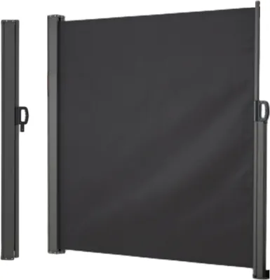Obrázok produktu pre 300 x 160 cm rozťahovateľná bočná markíza, skladateľná ochrana proti pohľadu s bočnou rukoväťou, vodovzdorná tkanina, rolovateľná ochrana proti slnku