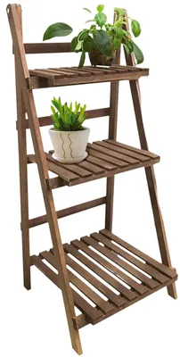 Produktbild von Tannenholz Pflanzentreppe 99cm klappbar Blumenständer Badezimmer Handtuch Regal