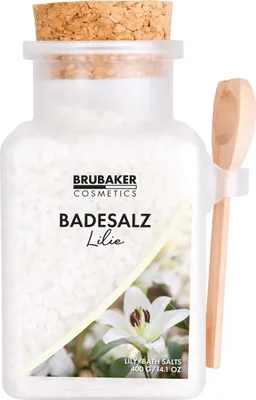 Produktbild von BRUBAKER Badesalz 400 g - Lilien Duft - Badezusatz mit natürlichen Extrakten - Wellness Baden für Entspannung, Erholung und Körperpflege