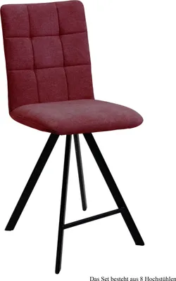 Produktbild von Thekenstuhl (8er-Set) Delcina 47x108x60 Schwarz/Marsala