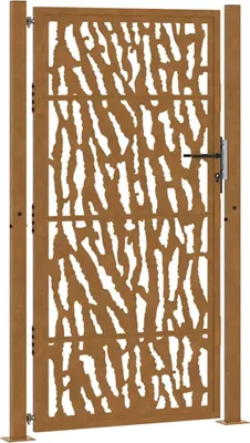Image de vidaXL Portail de jardin 100x175 cm acier patiné Trace-Design