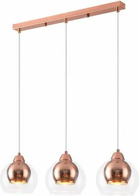 Zdjęcie produktu dla Lampa wisząca Clara różowe złoto 3xE27x40W szkło wym:100x61x15cm IP20 Reality