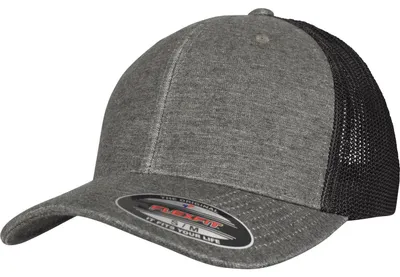 Produktbild von FLEXFIT 6511M | Retro Trucker Melange Cap - Farbe: Khaki/Black Mesh - Größe: L/XL