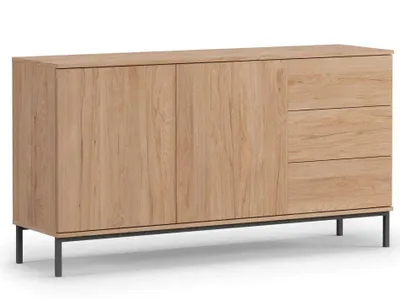 Zdjęcie produktu dla Komoda QUERTY Dąb Naturalny LOFT 150 Nowoczesna Do Salonu Pokoju QT-01
