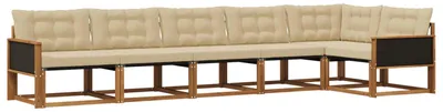 Produktbild von vidaXL Outdoor-Sofagarnitur mit Kissen 6 pcs Natur und Beige