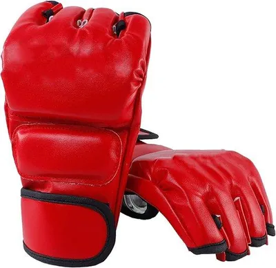 Image de Gants de boxe lourds à paume ouverte – Gants de 5 cm pour l'entraînement et la boxe – Rouge