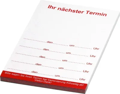 Produktbild von Terminblöcke rot nächster Termin 74x105 mm