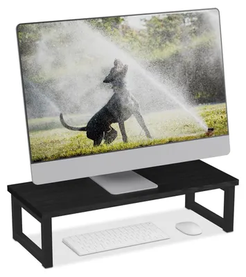 Immagine prodotto di Supporto per monitor rialzo schermo - Ergonomico - Con vano portaoggetti - 55 x 23 cm - Nero