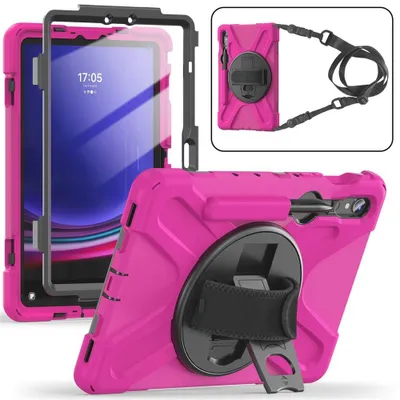 Produktbild von Samsung Galaxy Tab S10 Lite / S10 FE / S9 FE / S9 / S8 / S7 Hülle - Coverup Heavy Duty Case mit Schultergürtel - Pink