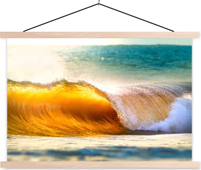 Produktbild von MuchoWow® Textilposter Golf - Wasser - Meer 60x40 cm mit holzfarbenen Rahmen - Bilder